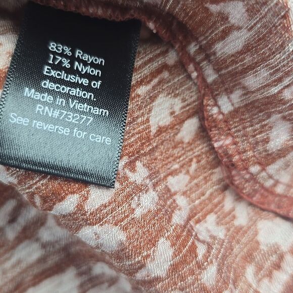 Simply Vera Vera Wang -270 Twist Front Tank Red Animal Print Women's Small - Picture 8 of 9